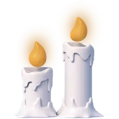 万圣节卡通C4D立体3D装饰蜡烛元素