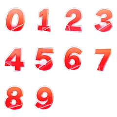 促销系列毛玻璃立体数字标签