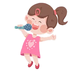 儿童兴趣班人物贴纸-唱歌1