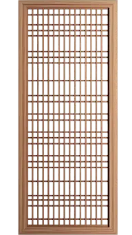 中国风系列中国风写实经典花纹对称屏风元素