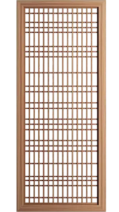 中国风系列中国风写实经典花纹对称屏风元素