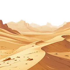 风光系列棕色插画沙漠通用元素素材