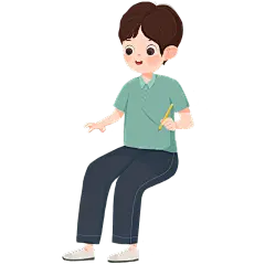 手绘手拿铅笔的可爱男孩