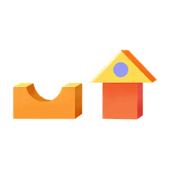 卡通感教育培训积木元素