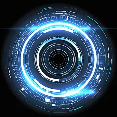 特效通用蓝色科技感光圈元素素材