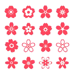 常规通用矢量樱花图标组合元素素材