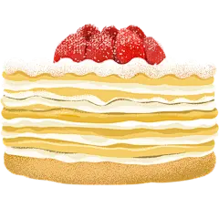 美食甜品插画素材贴纸-蛋糕