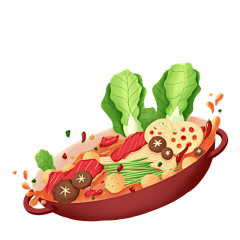 手绘面条飞溅食物贴纸