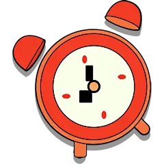 闹钟开学季清新扁平卡通元素贴纸 