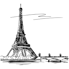 SVG-建筑元素素描贴纸-巴黎铁塔