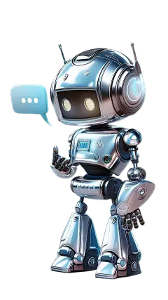 科技风蓝黑色金属站立小机器人元素