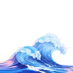 夏天清爽感海浪插画元素