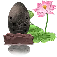 手绘-古风音乐会live乐器元素-埙