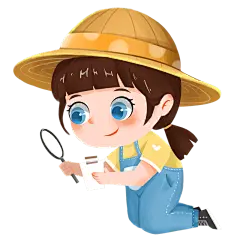 手绘风-儿童人物贴纸-女孩