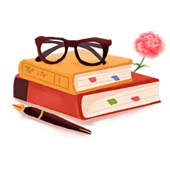 卡通感教师节书本元素贴纸