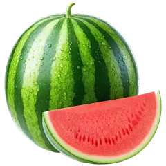 果蔬系列写实感新鲜完整西瓜+切块西瓜元素