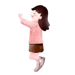 手绘风-人物插画-女孩