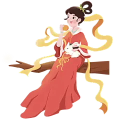 中国风中秋节女性元素贴纸