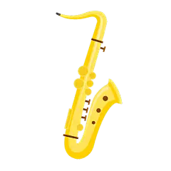 矢量风-扁平乐器-萨克斯