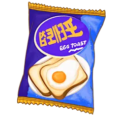 手绘-韩式零食童趣贴纸-面包
