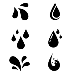 图标系列插画风黑色分子水滴图标元素