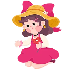 卡通感女生元素贴纸