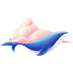 生产素材通用鲸鱼云朵插画动物贴纸元素素材