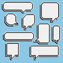 常规内容-边框系列简约风白色格子气泡框元素