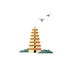 卡通感母亲节塔元素贴纸