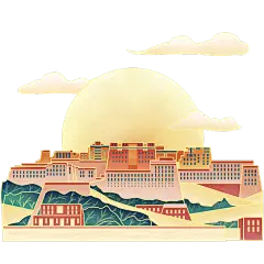 春节中国风传统现代建筑-布达拉宫