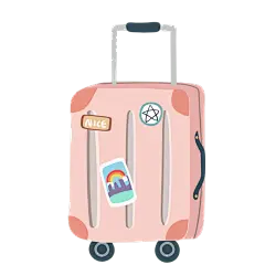 卡通风旅行元素贴纸SVG-行李箱