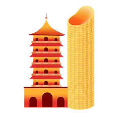 中国风-塔楼建筑元素