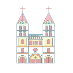 扁平风建筑元素插画贴纸10