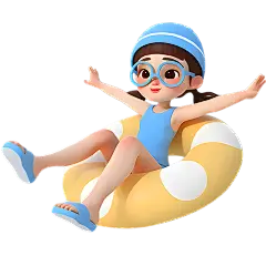 夏天通用3D夏日运动人物元素素材