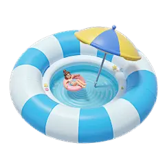 夏天软3D夏日游泳圈人物元素