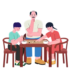 矢量风-扁平风场景插画-下棋