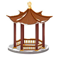 凉亭元素创意贴纸-手绘肌理