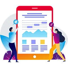 互联网场景扁平风矢量插画-看报表