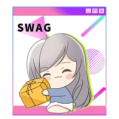渐变卡通小女孩浏览器弹窗贴纸
