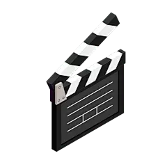 手绘-观影元素贴纸-场记板