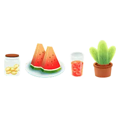 卡通感金融西瓜元素