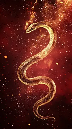 蛇年春节线条粒子光效生肖蛇背景