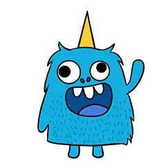 撞色简笔画动物怪兽贴纸-SVG7