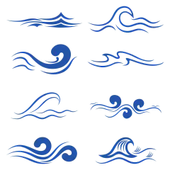 风光系列矢量风海浪浪花元素贴纸