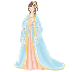 手绘-中国风汉服人物插画贴纸10