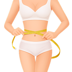 常规内容-人物系列插画风减肥量腰围人物