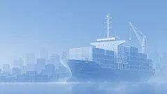常规内容-建筑系列插画风轮船城市建筑