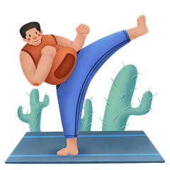 手绘-人物减肥贴纸1