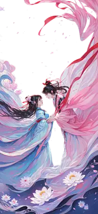 七夕情人节牛国潮3d郎织女情侣人物通用元素素材