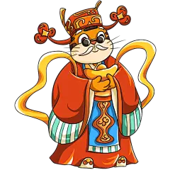 春节喜庆的可爱卡通财神爷元素
